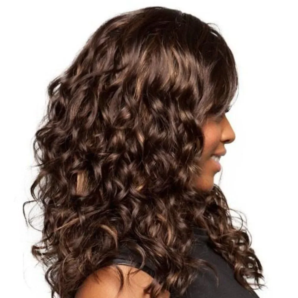 BLONDE New wig, lush full curls, straight bands, skin top - New Wigs